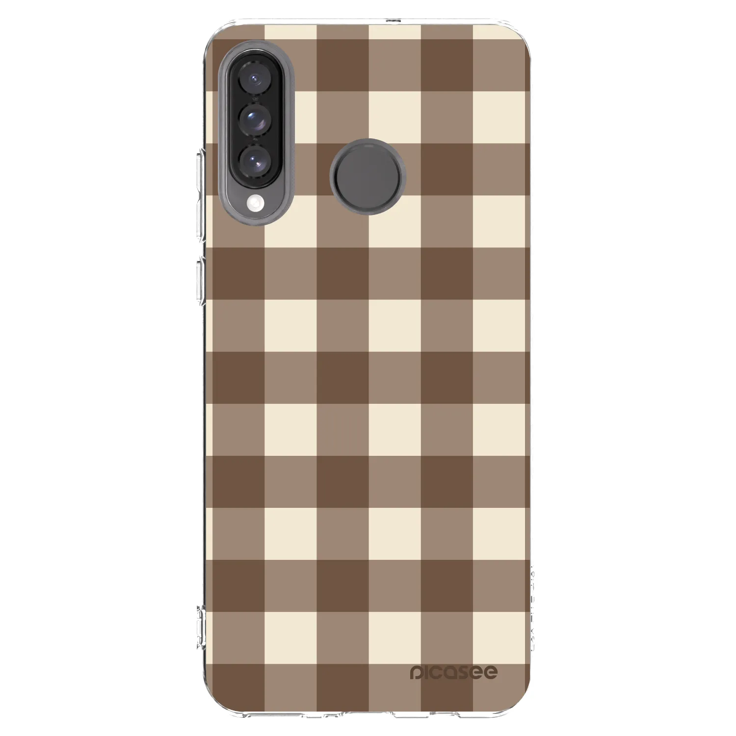 Picasee átlátszó szilikon tok az alábbi mobiltelefonokra Huawei P30 Lite - Brown grid