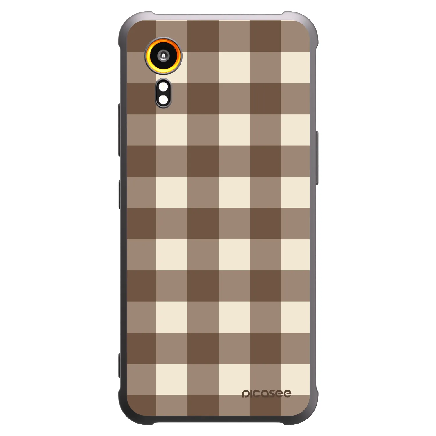 Picasee fekete szilikon tok az alábbi mobiltelefonokra Samsung Galaxy XCover 7 - Brown grid