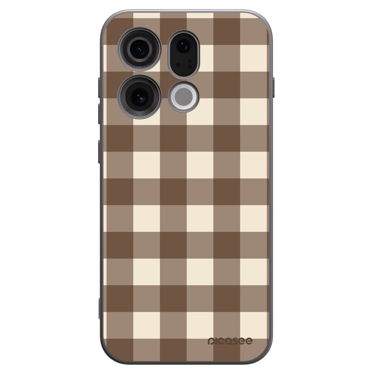 Picasee fekete szilikon tok az alábbi mobiltelefonokra OPPO Find X9 - Brown grid