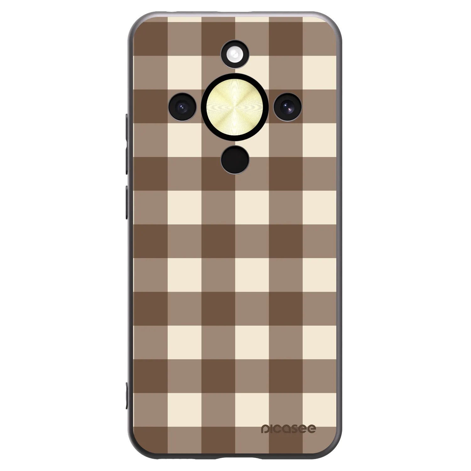 Picasee fekete szilikon tok az alábbi mobiltelefonokra Honor Magic8 Lite 5G - Brown grid
