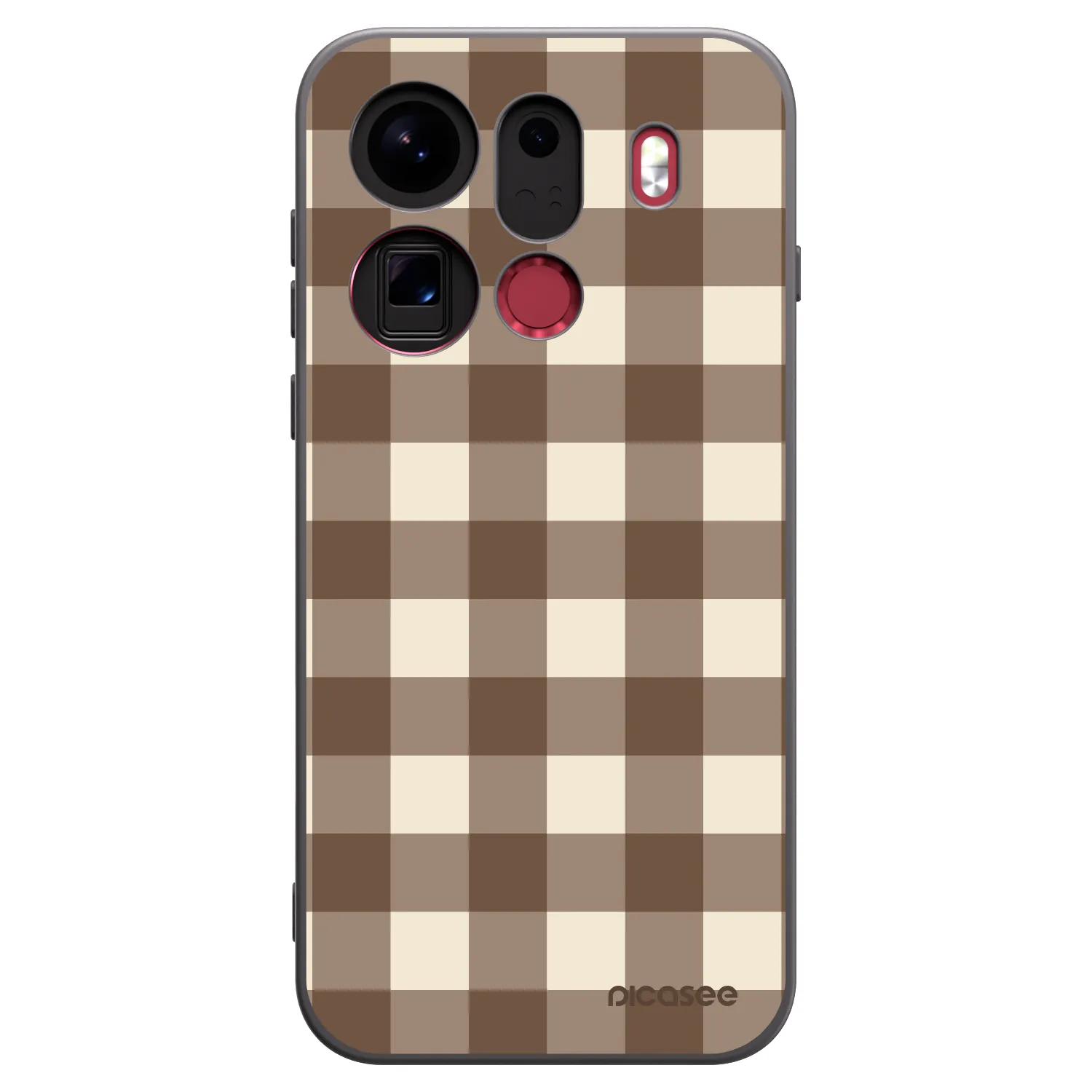 Picasee fekete szilikon tok az alábbi mobiltelefonokra OPPO Find X9 Pro - Brown grid