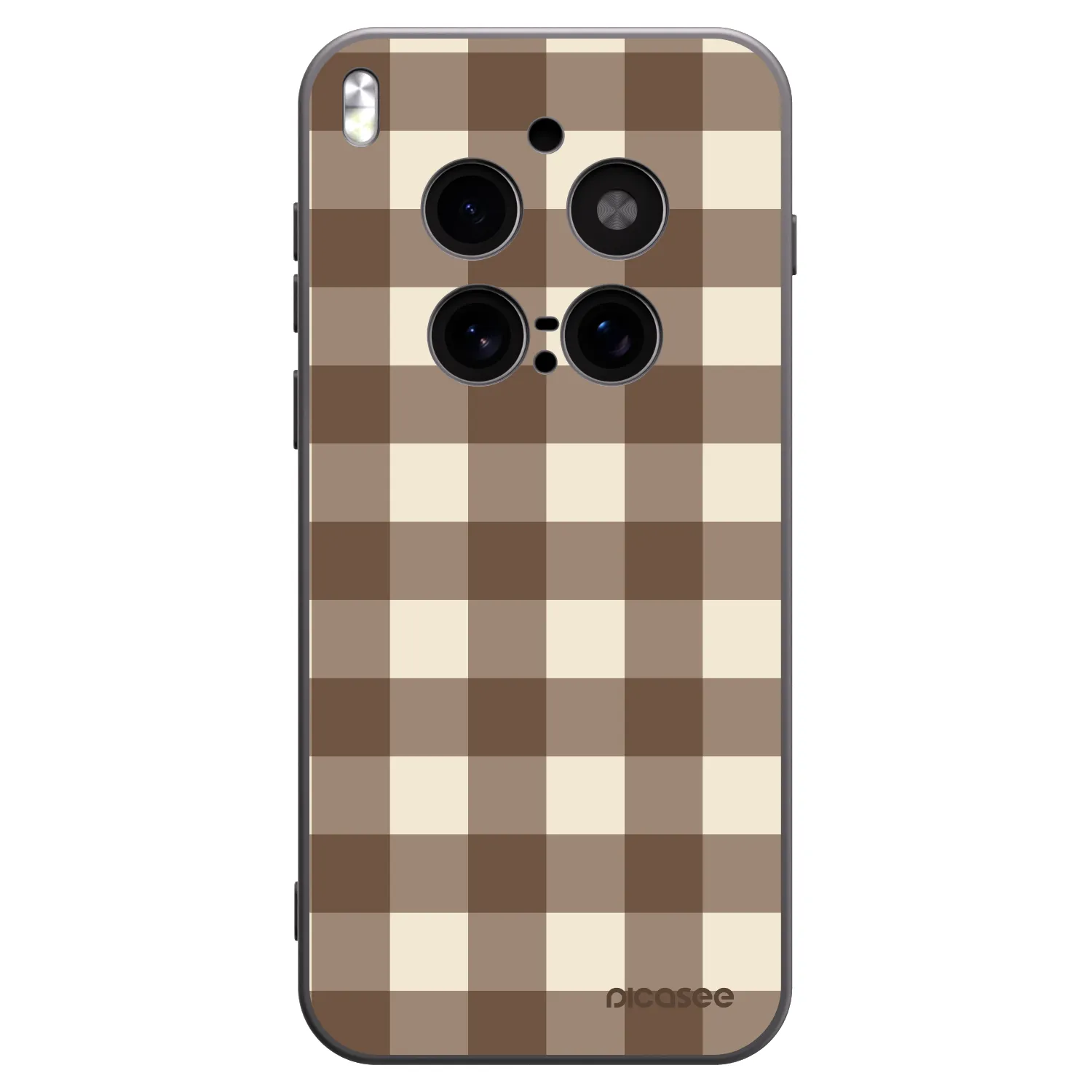 Picasee fekete szilikon tok az alábbi mobiltelefonokra Vivo X300 Pro - Brown grid