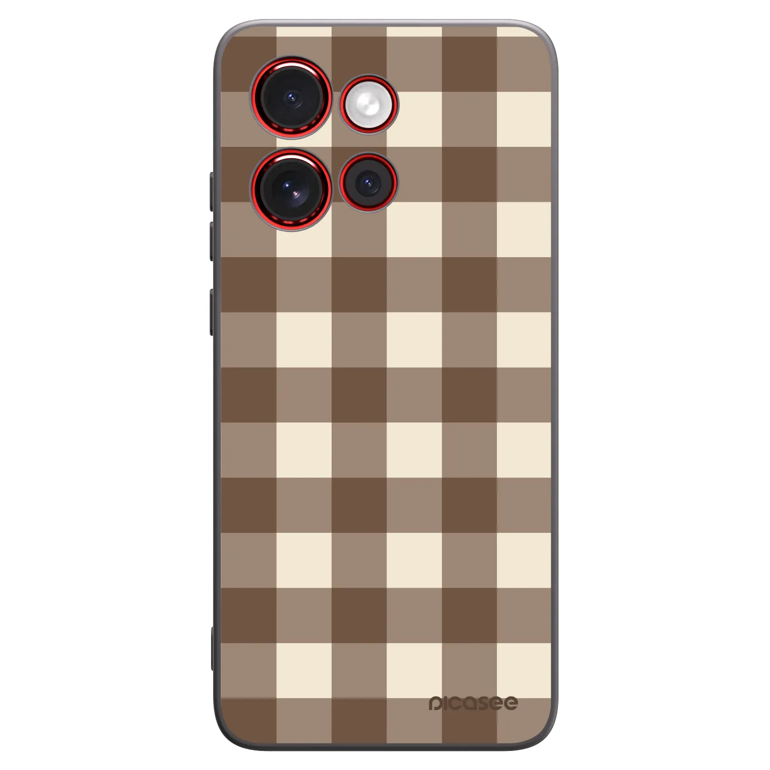 Picasee fekete szilikon tok az alábbi mobiltelefonokra Motorola Edge 60 Neo 5G - Brown grid