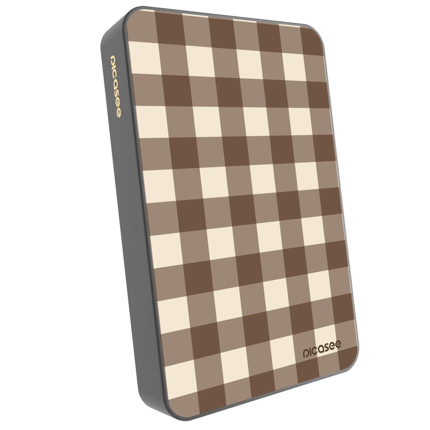 Picasee Powerbank MagSafe 10 000 mAh Szürke - Brown grid