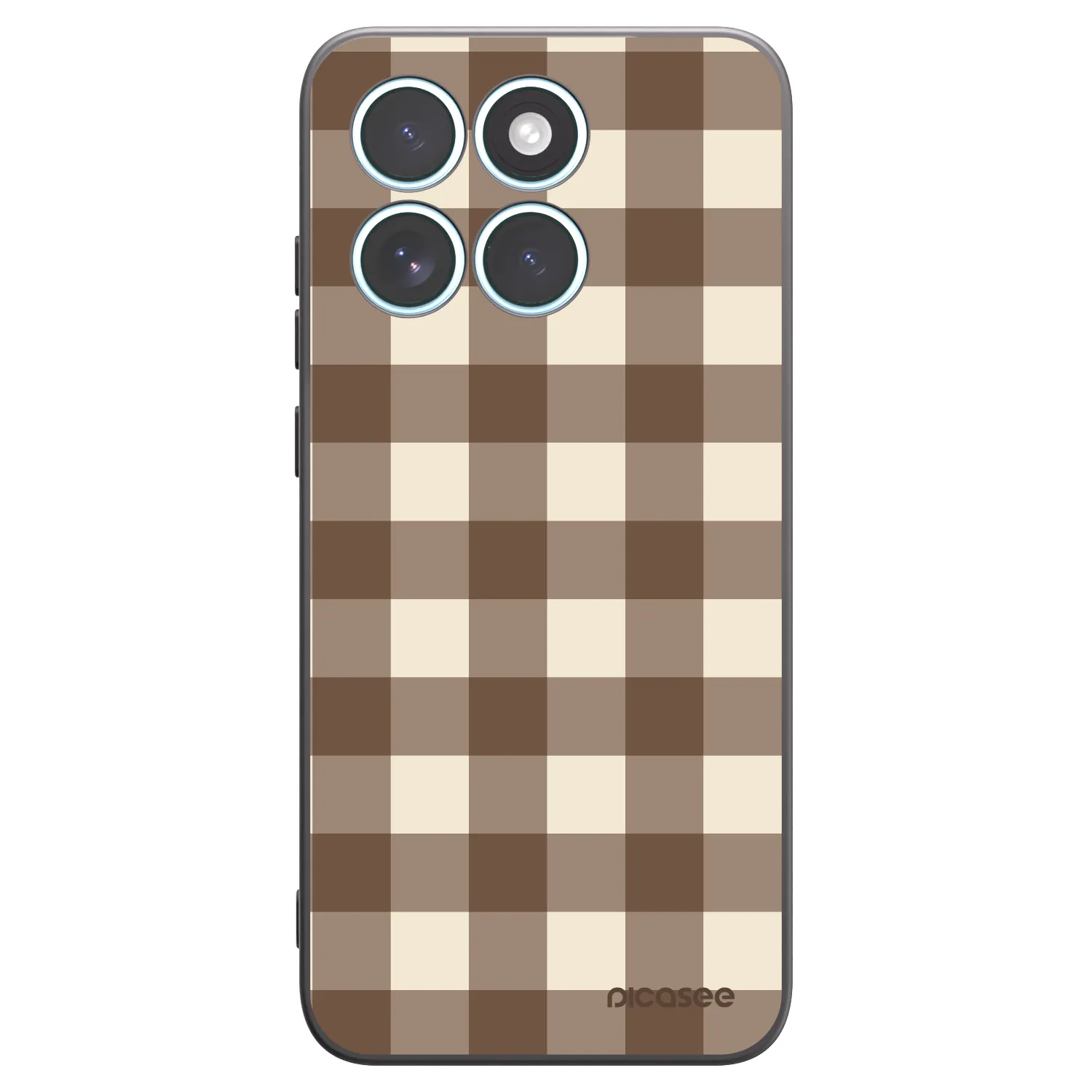 Picasee fekete szilikon tok az alábbi mobiltelefonokra Motorola Edge 70 Fusion - Brown grid