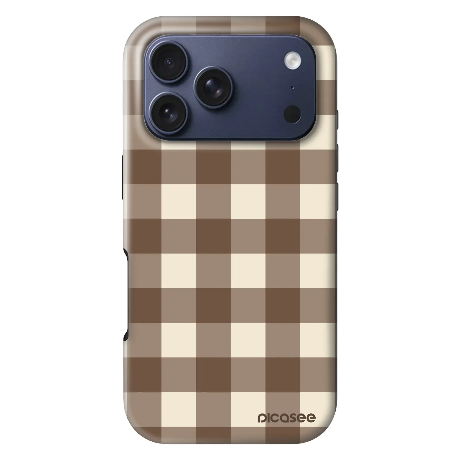 Picasee Fashion Case MagSafe Apple iPhone 18 Pro - Brown grid