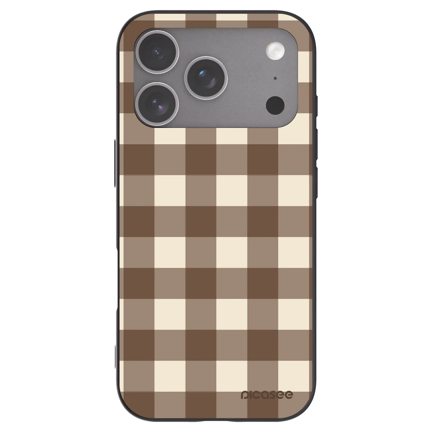 Picasee fekete szilikon tok az alábbi mobiltelefonokra Apple iPhone 18 Pro - Brown grid