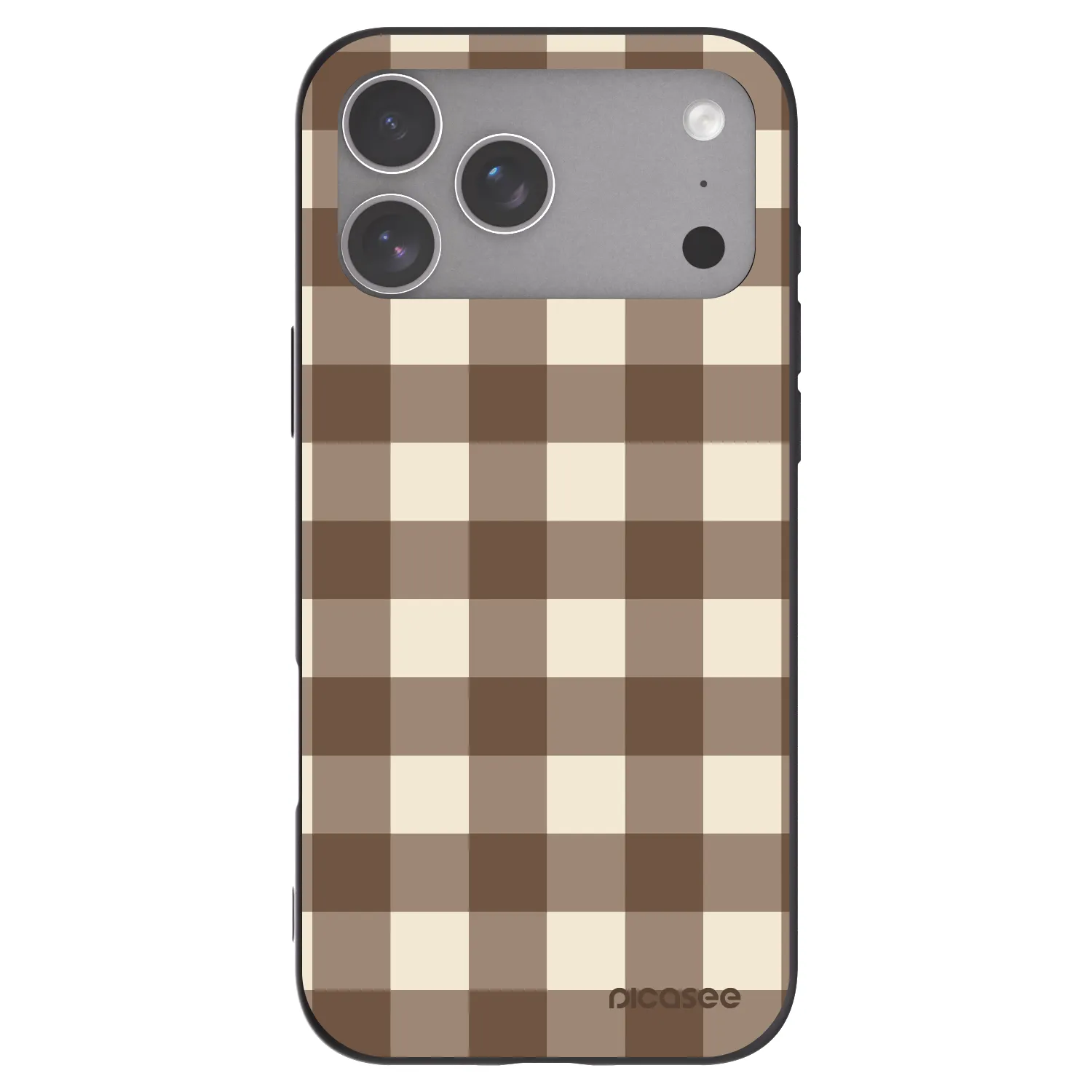 Picasee fekete szilikon tok az alábbi mobiltelefonokra Apple iPhone 18 Pro Max - Brown grid