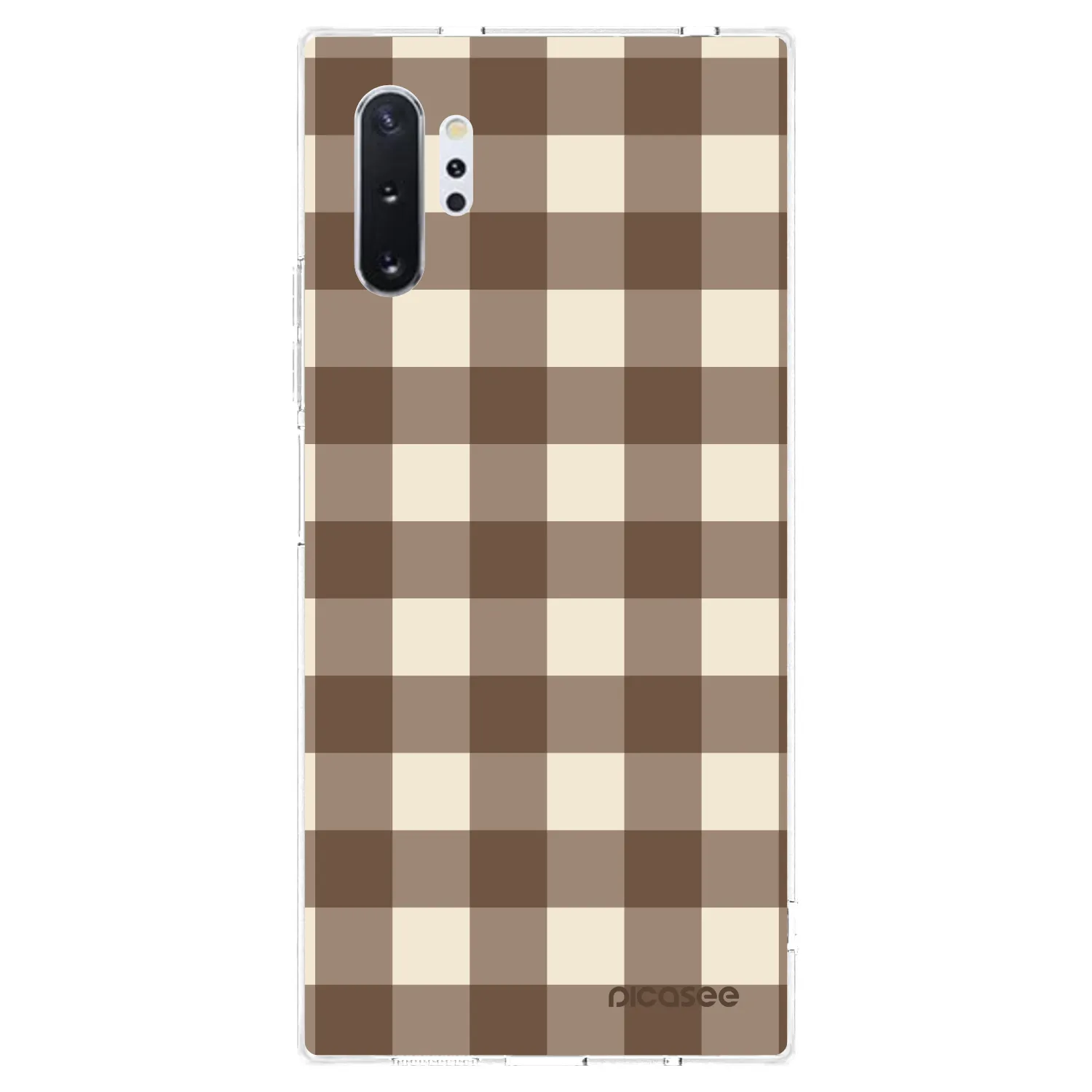 Picasee átlátszó szilikon tok az alábbi mobiltelefonokra Samsung Galaxy Note 10+ N975F - Brown grid