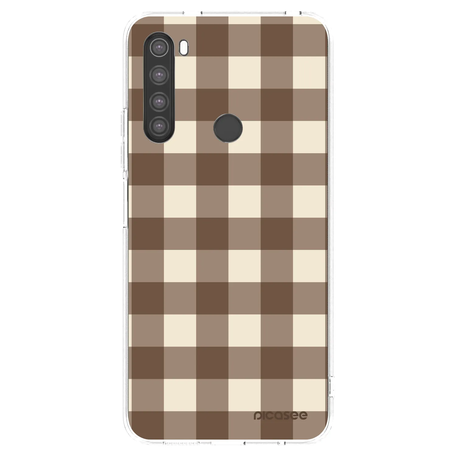 Picasee átlátszó szilikon tok az alábbi mobiltelefonokra Xiaomi Redmi Note 8 - Brown grid