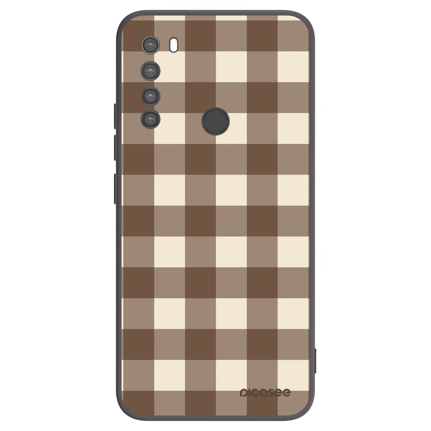Picasee fekete szilikon tok az alábbi mobiltelefonokra Xiaomi Redmi Note 8 - Brown grid