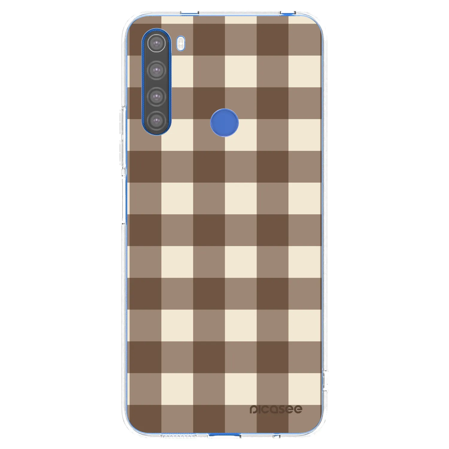 Picasee átlátszó szilikon tok az alábbi mobiltelefonokra Xiaomi Redmi Note 8T - Brown grid