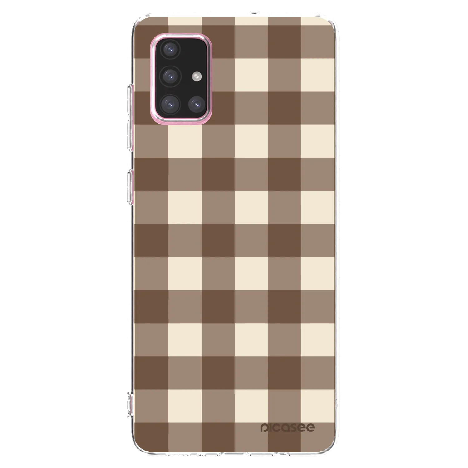 Picasee átlátszó szilikon tok az alábbi mobiltelefonokra Samsung Galaxy A71 A715F - Brown grid