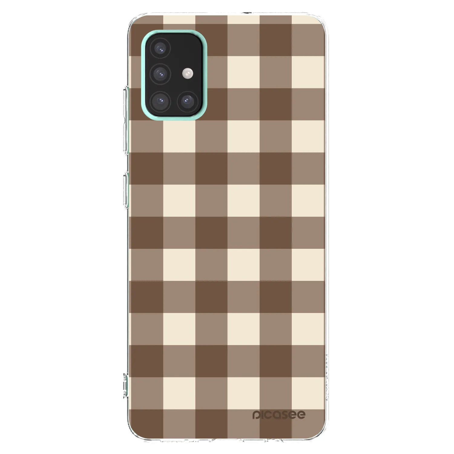 Picasee átlátszó szilikon tok az alábbi mobiltelefonokra Samsung Galaxy A51 A515F - Brown grid