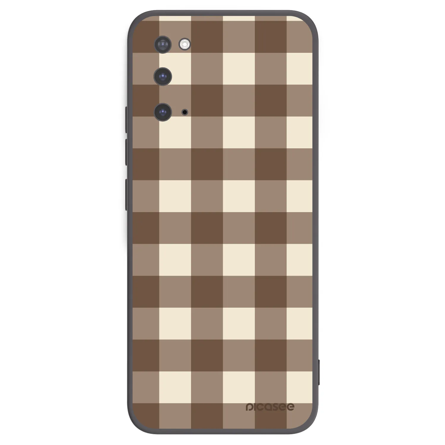 Picasee fekete szilikon tok az alábbi mobiltelefonokra Samsung Galaxy S20 G980F - Brown grid