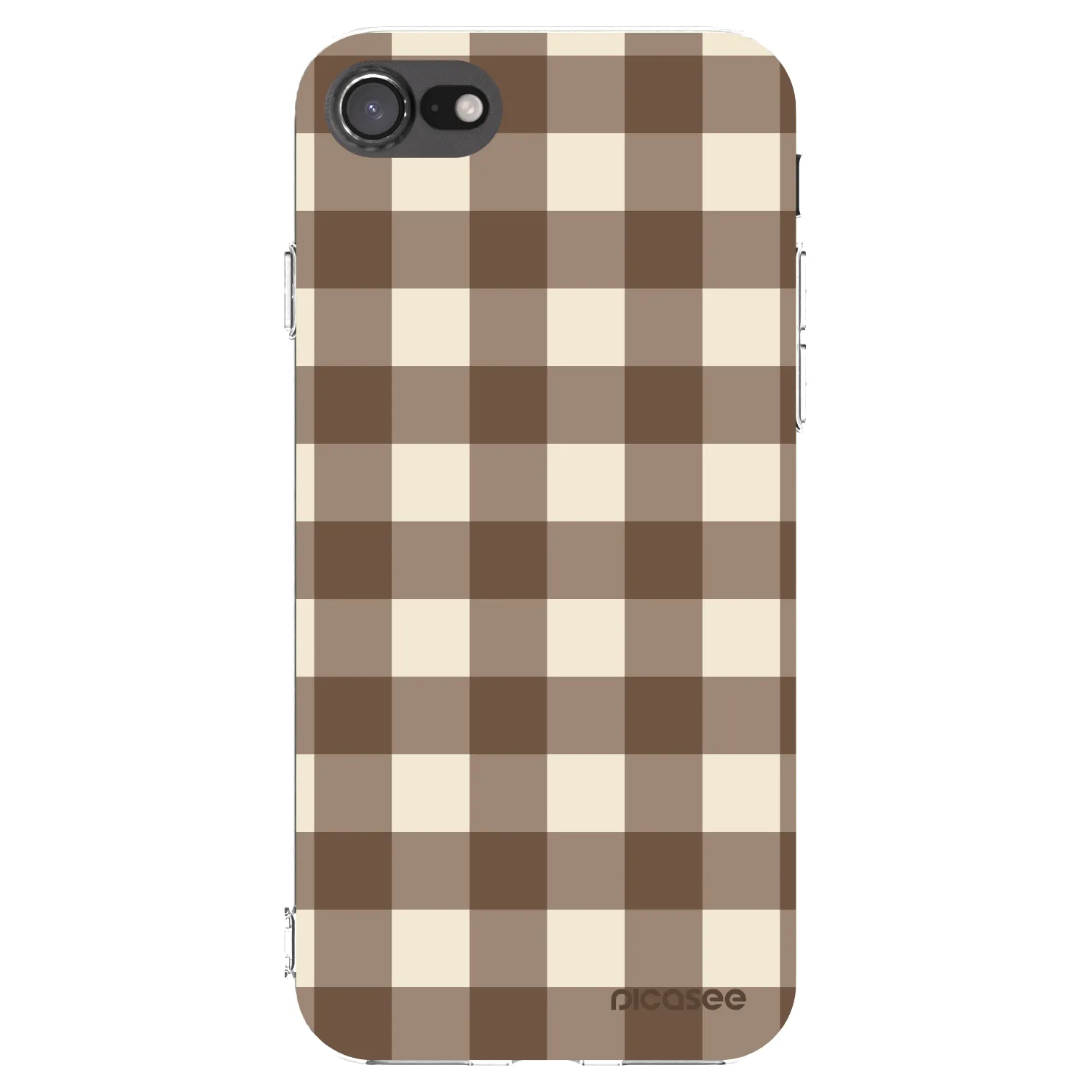 Picasee átlátszó szilikon tok az alábbi mobiltelefonokra Apple iPhone SE 2020 - Brown grid