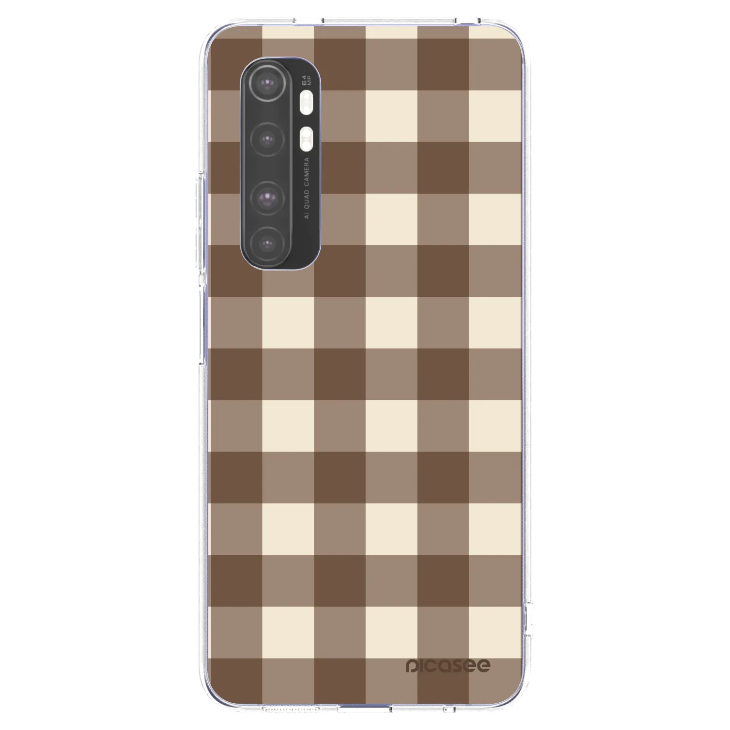 Picasee átlátszó szilikon tok az alábbi mobiltelefonokra Xiaomi Mi Note 10 Lite - Brown grid