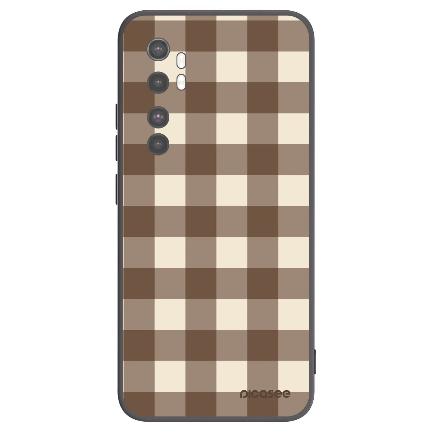 Picasee fekete szilikon tok az alábbi mobiltelefonokra Xiaomi Mi Note 10 Lite - Brown grid