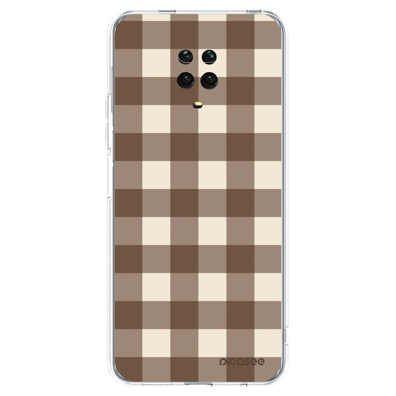 Picasee átlátszó szilikon tok az alábbi mobiltelefonokra Xiaomi Redmi Note 9S - Brown grid