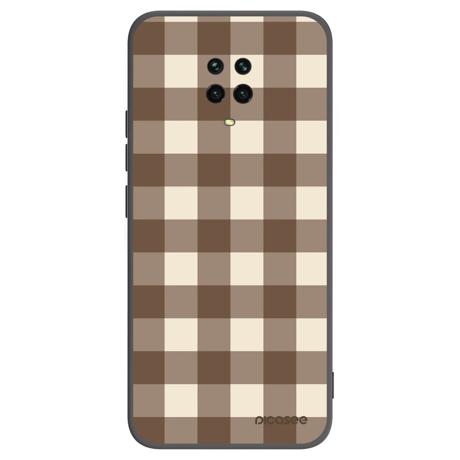 Picasee fekete szilikon tok az alábbi mobiltelefonokra Xiaomi Redmi Note 9S - Brown grid
