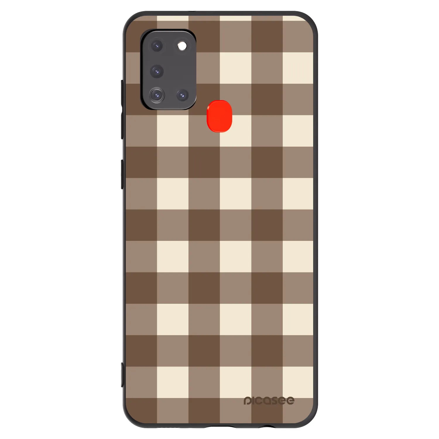 Picasee fekete szilikon tok az alábbi mobiltelefonokra Samsung Galaxy A21s - Brown grid