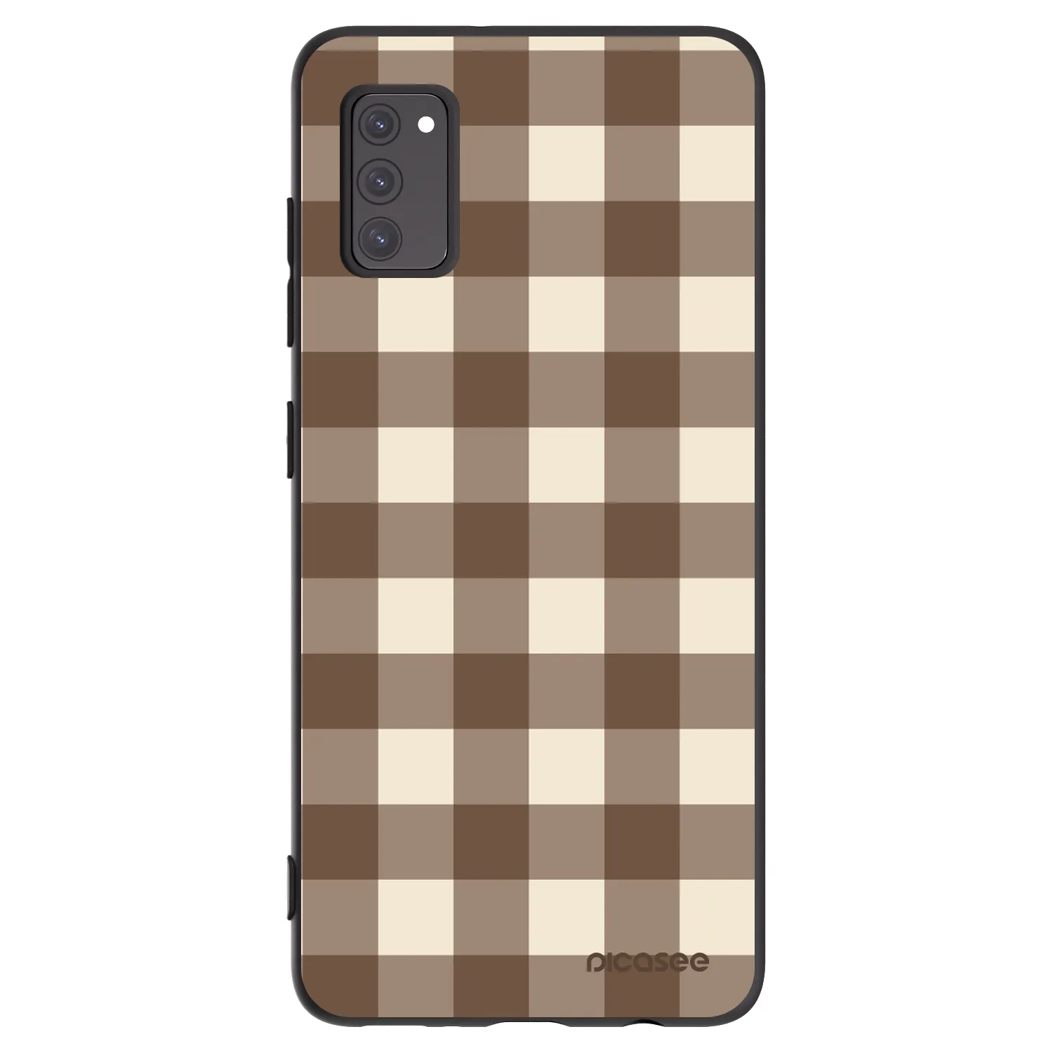 Picasee fekete szilikon tok az alábbi mobiltelefonokra Samsung Galaxy A41 A415F - Brown grid