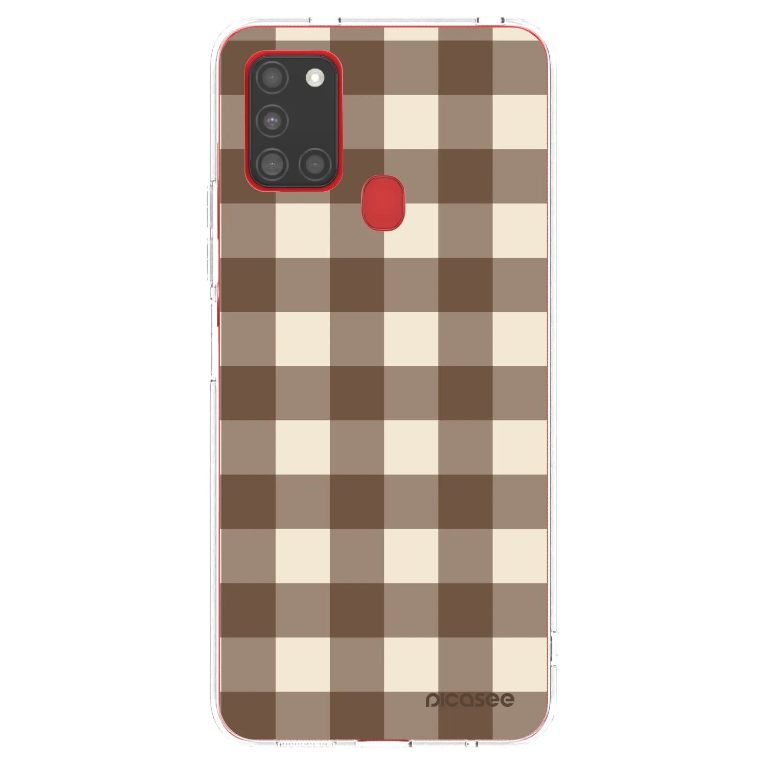 Picasee átlátszó szilikon tok az alábbi mobiltelefonokra Samsung Galaxy A21s - Brown grid