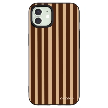 Picasee fekete szilikon tok az alábbi mobiltelefonokra Apple iPhone 12 - Brown lines