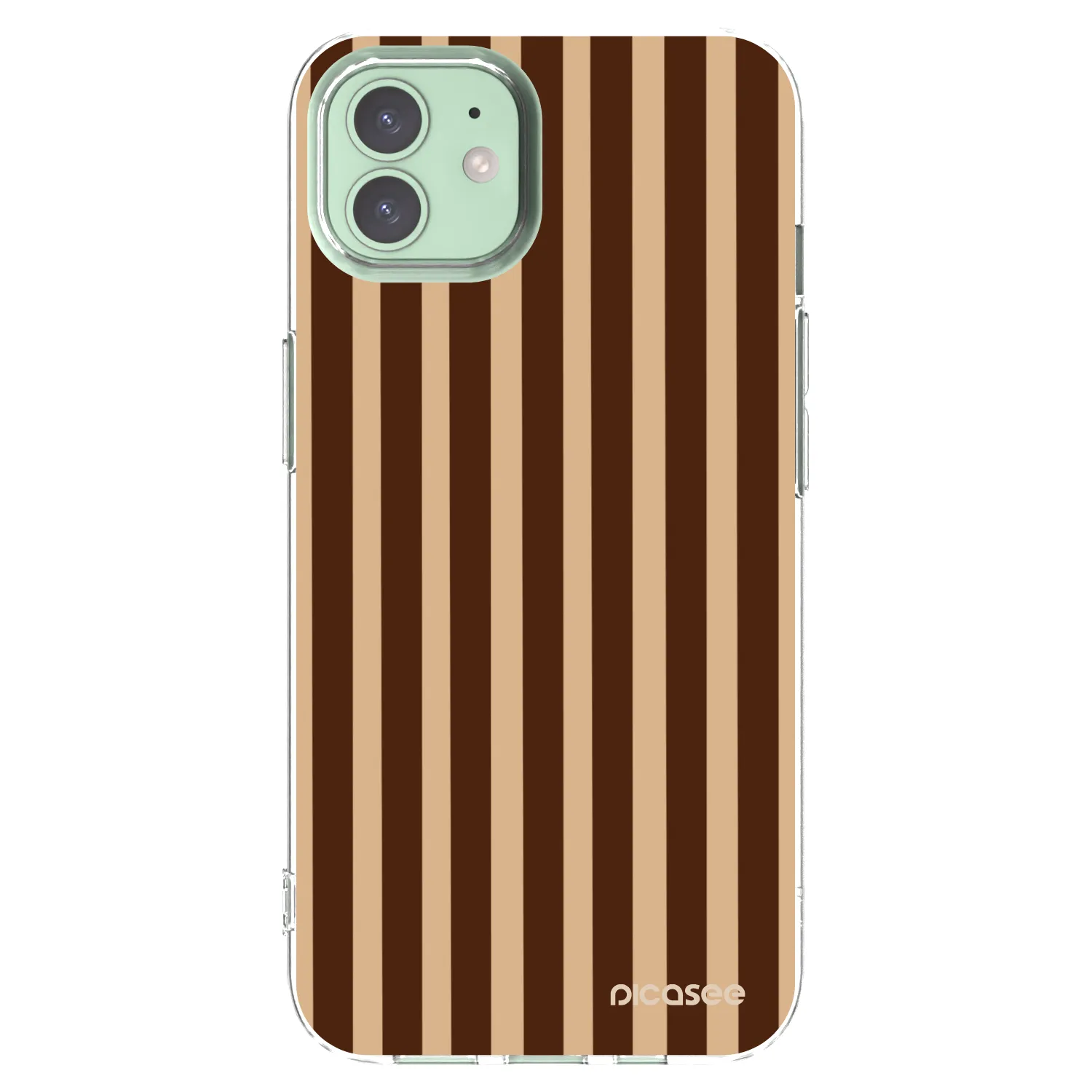 Picasee átlátszó szilikon tok az alábbi mobiltelefonokra Apple iPhone 12 - Brown lines
