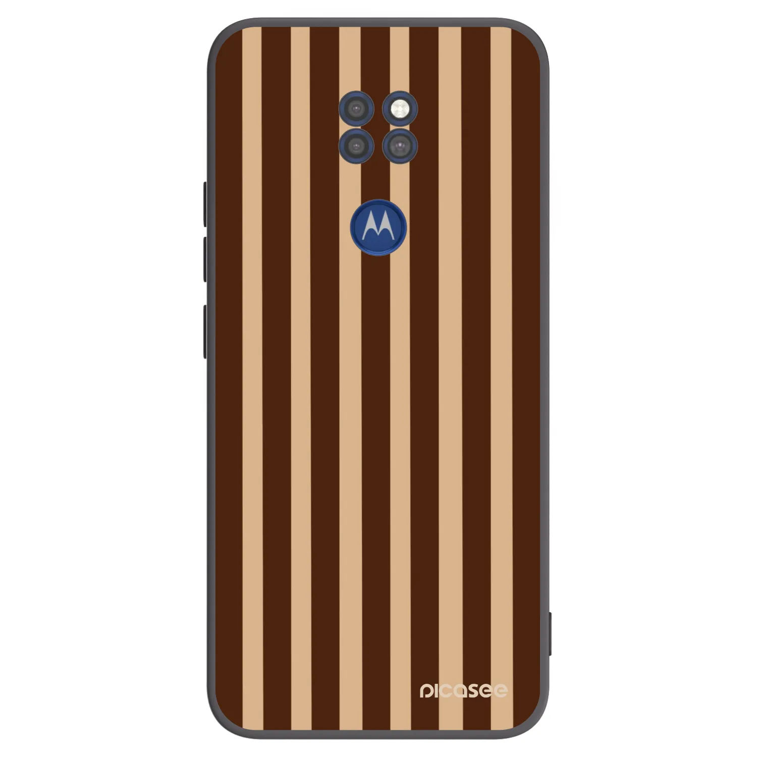 Picasee fekete szilikon tok az alábbi mobiltelefonokra Motorola Moto G9 Play - Brown lines