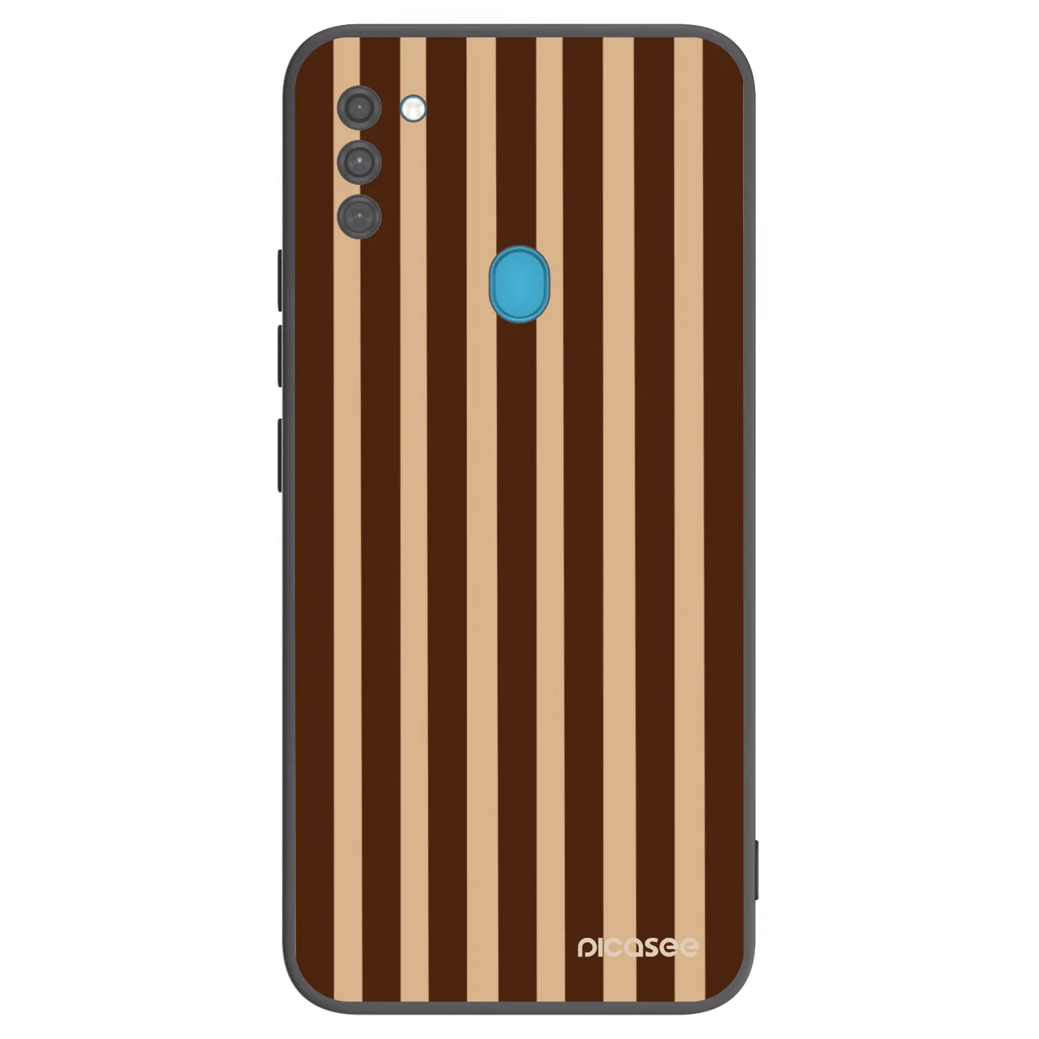 Picasee fekete szilikon tok az alábbi mobiltelefonokra Samsung Galaxy M11 - Brown lines