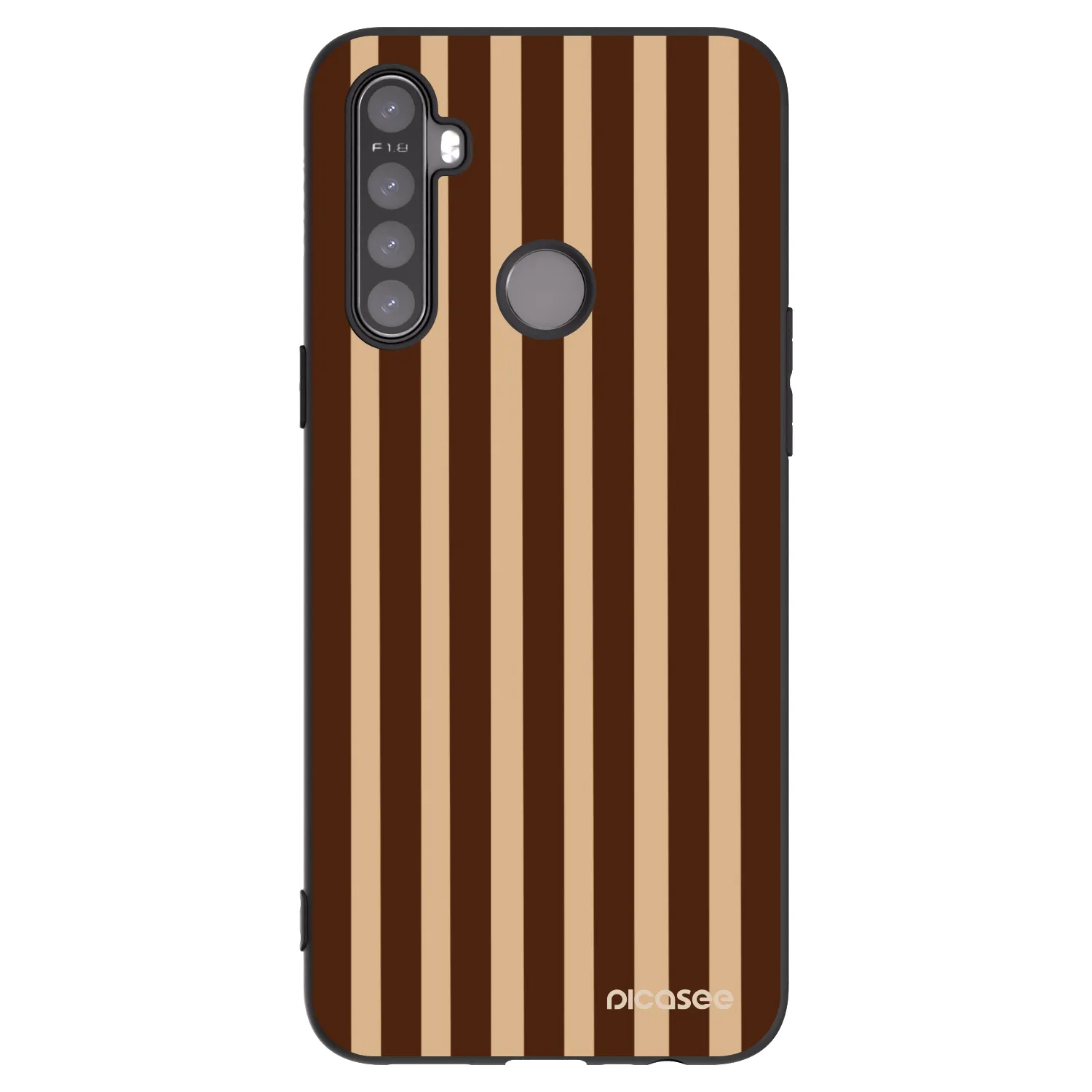 Picasee fekete szilikon tok az alábbi mobiltelefonokra Realme 6i - Brown lines