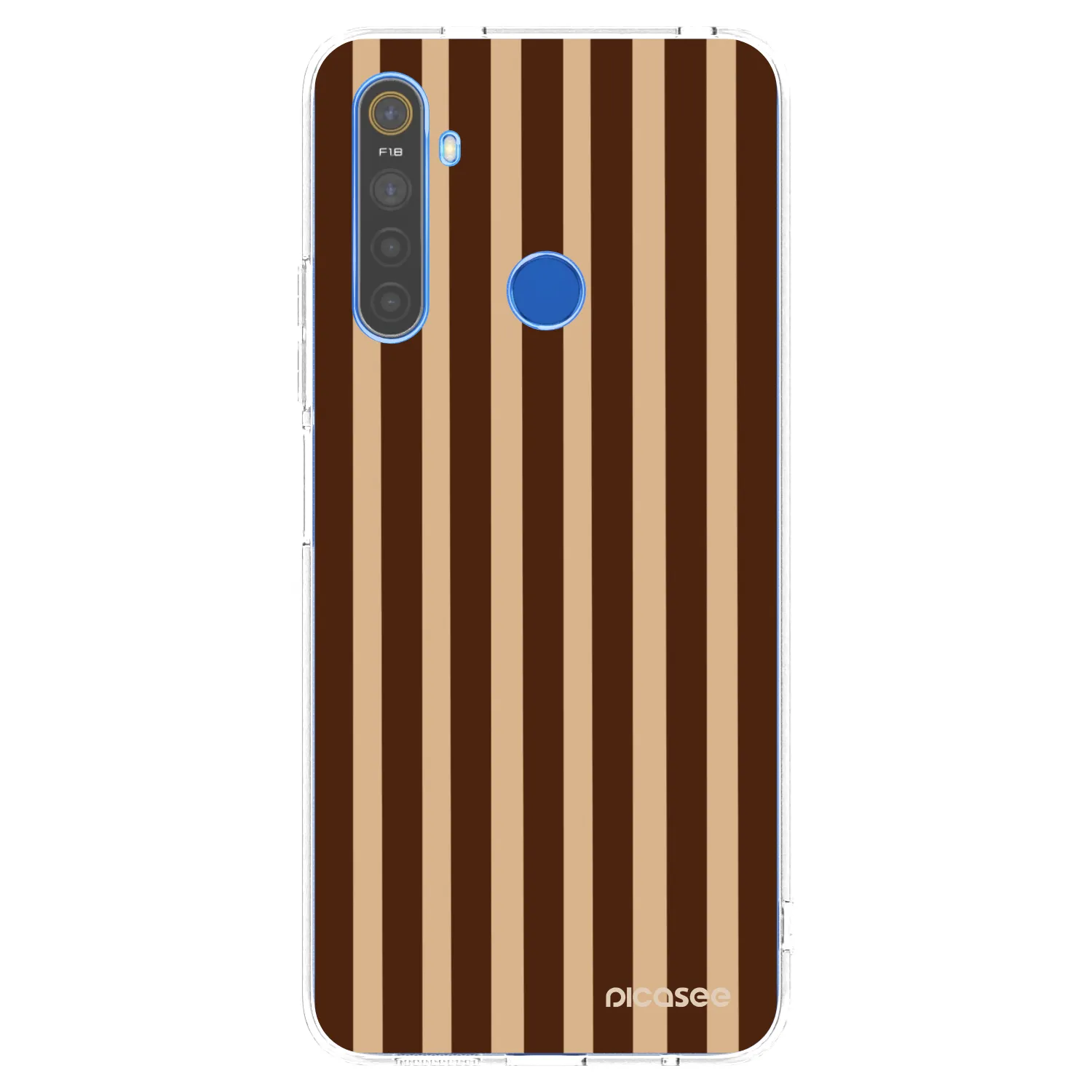 Picasee átlátszó szilikon tok az alábbi mobiltelefonokra Realme 5 - Brown lines