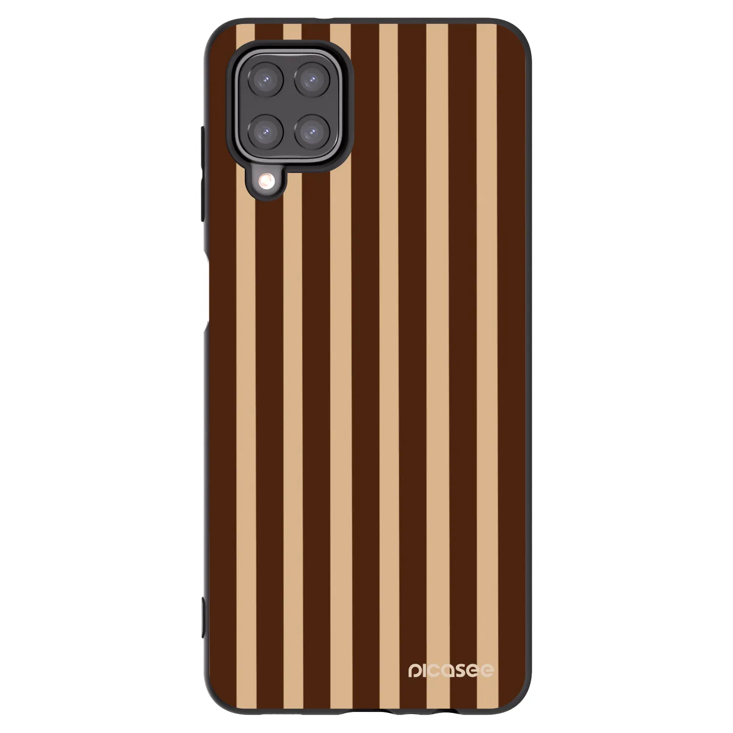 Picasee fekete szilikon tok az alábbi mobiltelefonokra Samsung Galaxy A12 A125F - Brown lines
