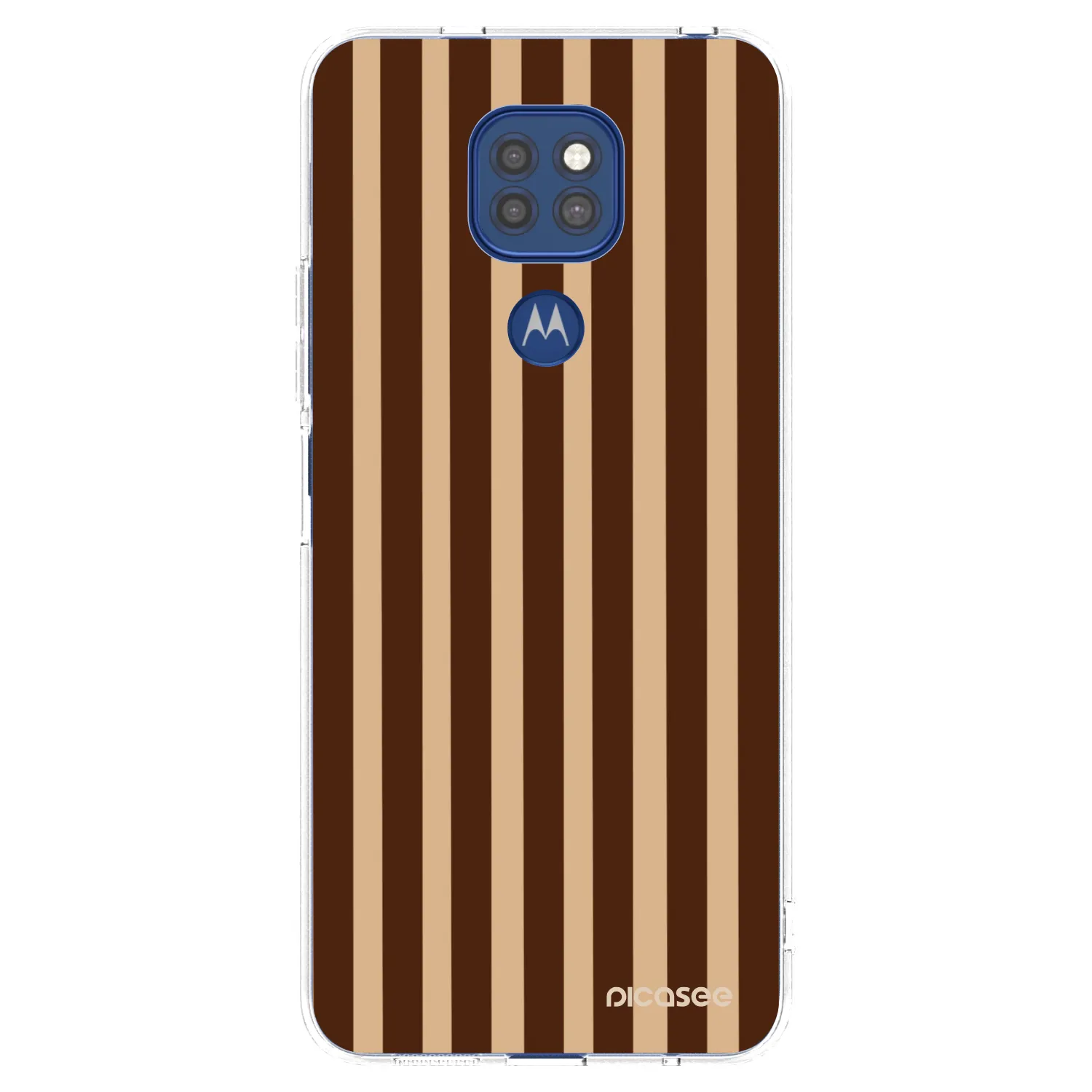 Picasee átlátszó szilikon tok az alábbi mobiltelefonokra Motorola Moto G9 Play - Brown lines