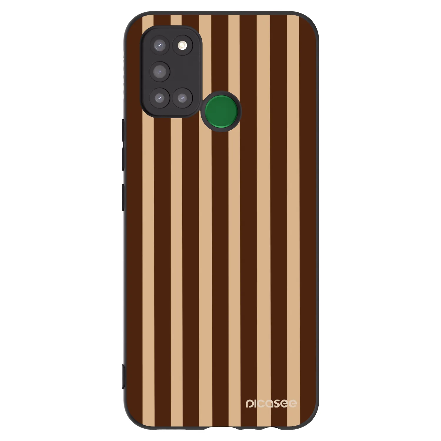 Picasee fekete szilikon tok az alábbi mobiltelefonokra Realme 7i - Brown lines