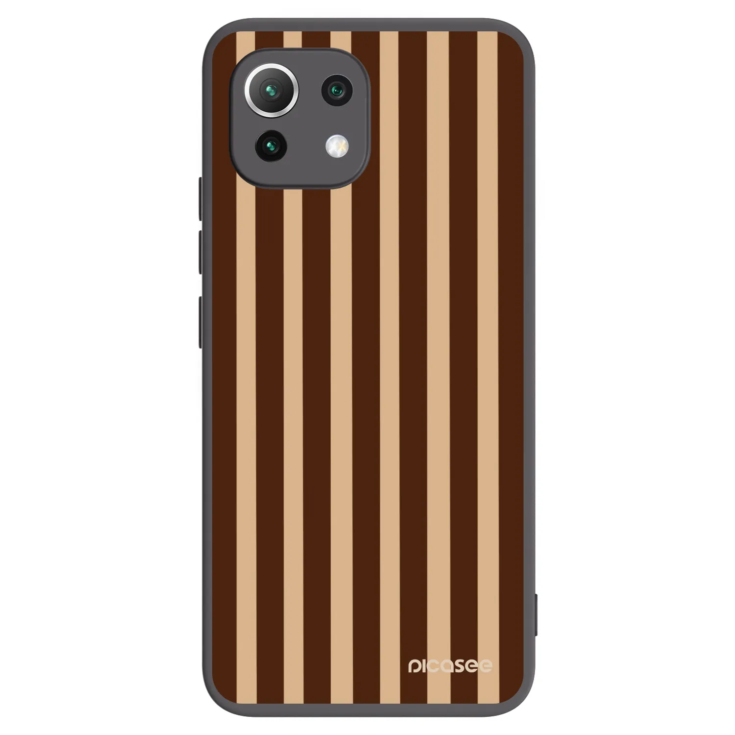 Picasee fekete szilikon tok az alábbi mobiltelefonokra Xiaomi Mi 11 Lite - Brown lines