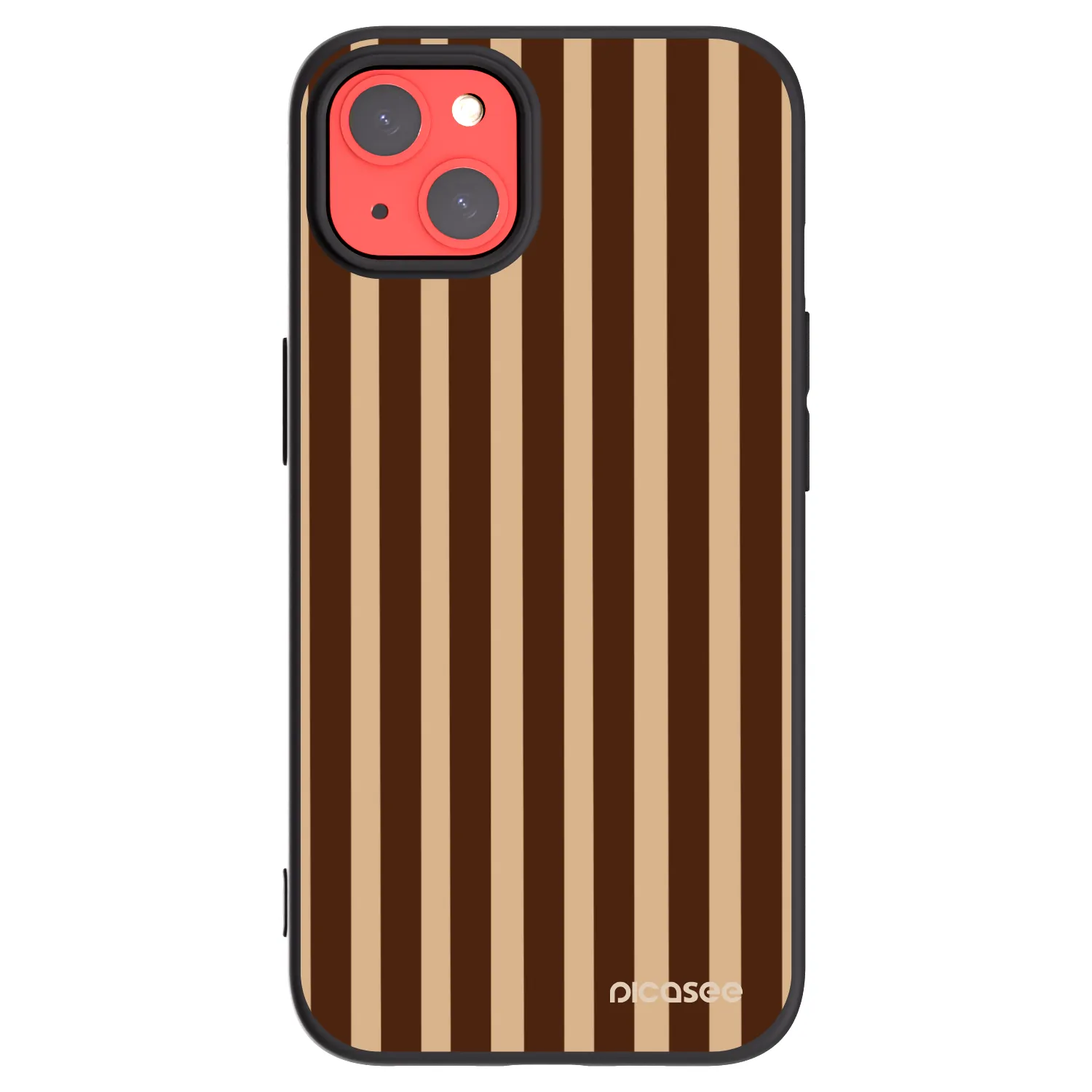 Picasee fekete szilikon tok az alábbi mobiltelefonokra Apple iPhone 13 - Brown lines