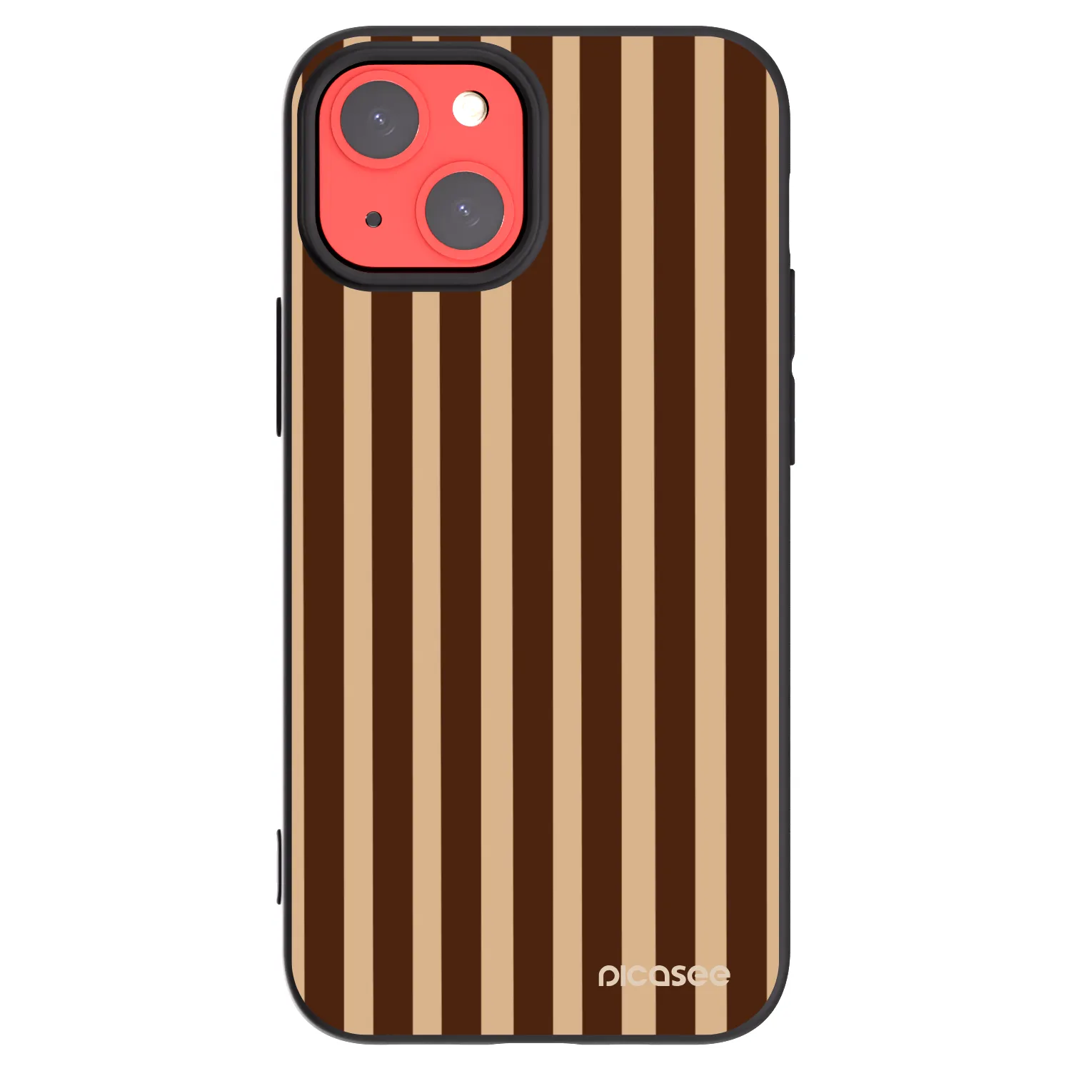 Picasee fekete szilikon tok az alábbi mobiltelefonokra Apple iPhone 13 mini - Brown lines