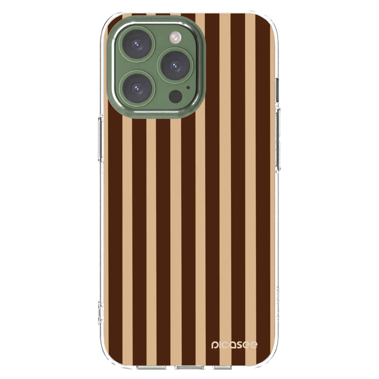 Picasee átlátszó szilikon tok az alábbi mobiltelefonokra Apple iPhone 13 Pro - Brown lines