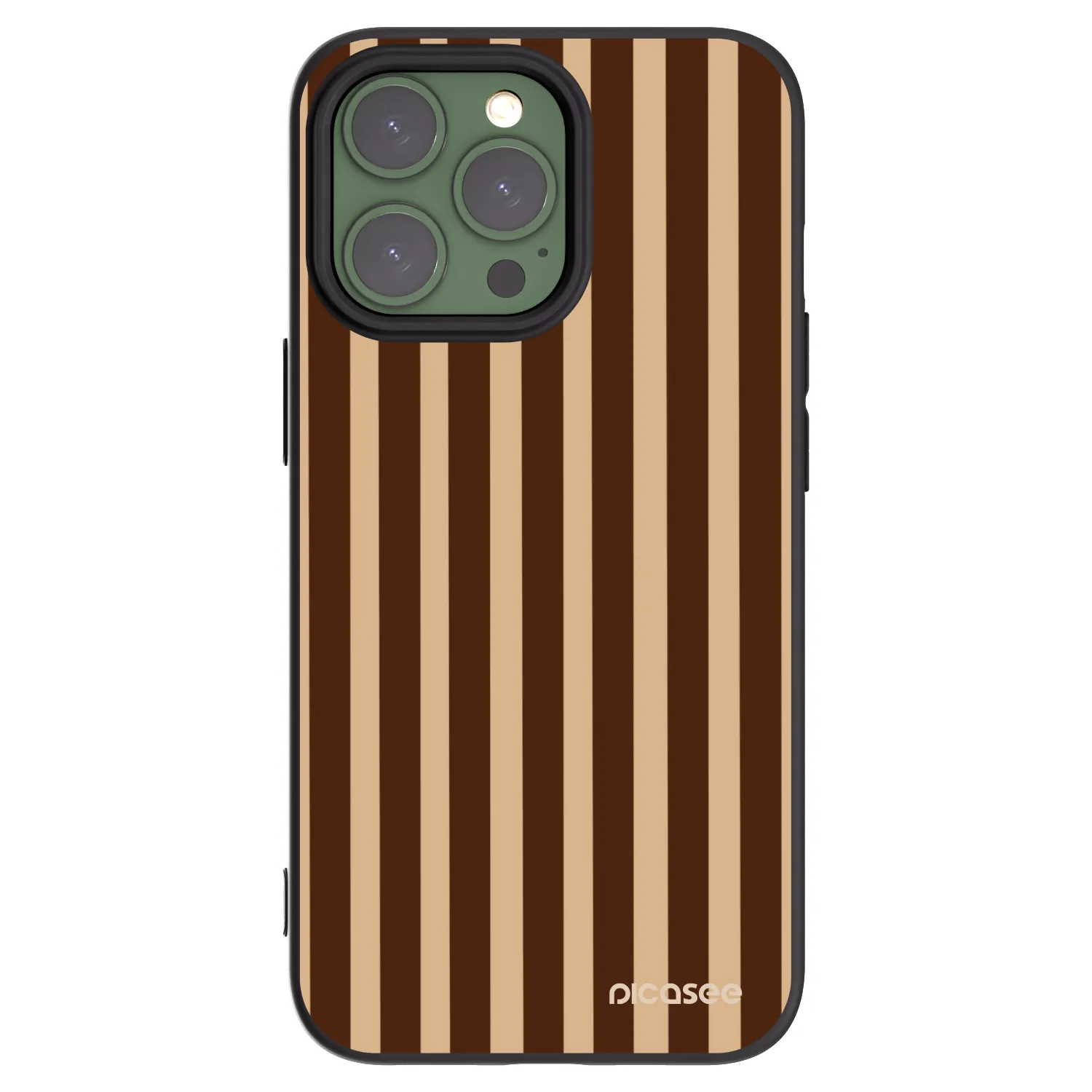 Picasee fekete szilikon tok az alábbi mobiltelefonokra Apple iPhone 13 Pro - Brown lines