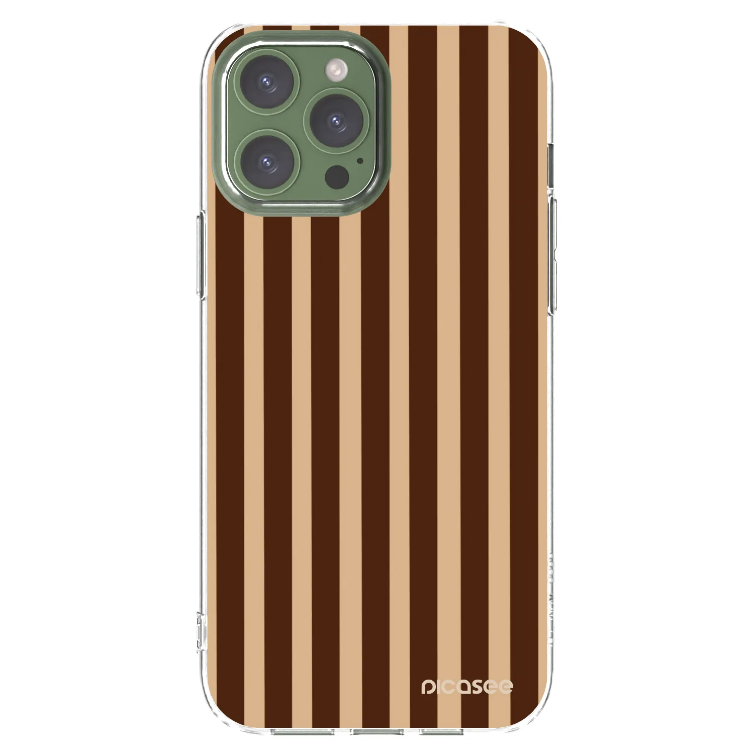 Picasee átlátszó szilikon tok az alábbi mobiltelefonokra Apple iPhone 13 Pro Max - Brown lines