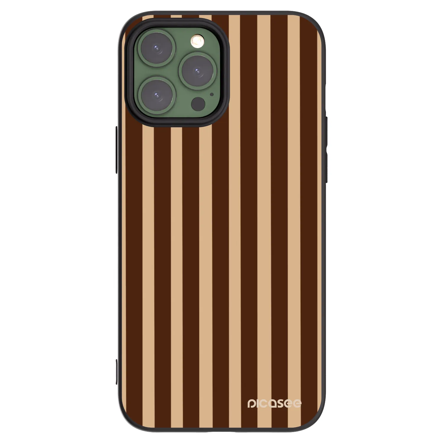 Picasee fekete szilikon tok az alábbi mobiltelefonokra Apple iPhone 13 Pro Max - Brown lines