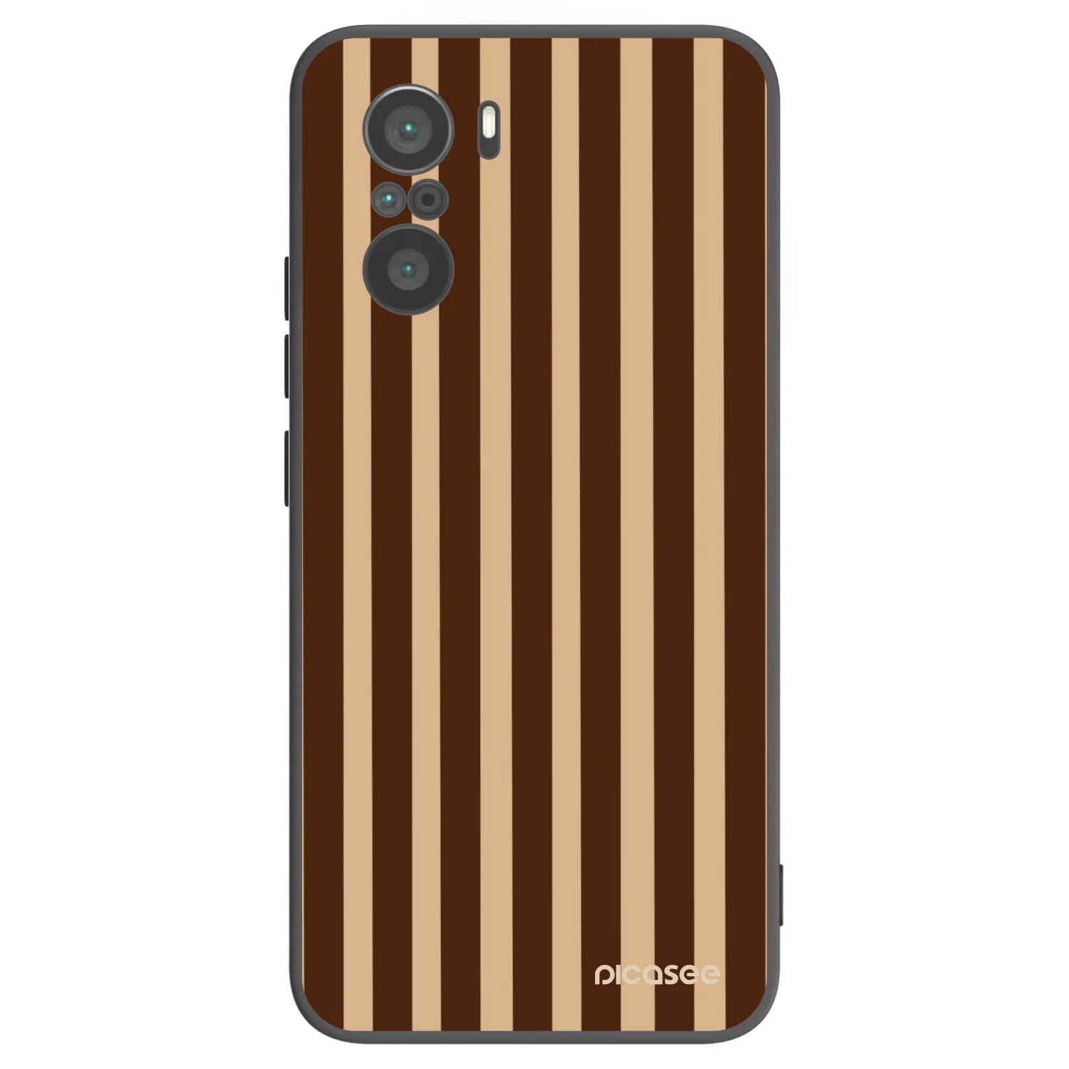 Picasee fekete szilikon tok az alábbi mobiltelefonokra Xiaomi Poco F3 - Brown lines