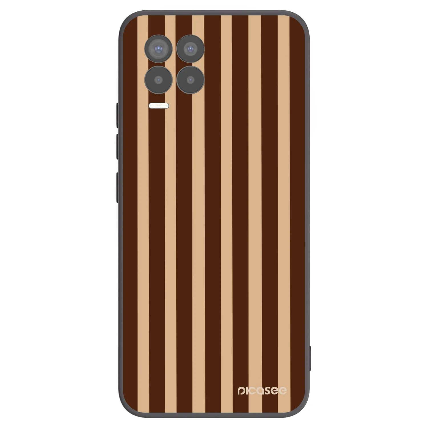 Picasee fekete szilikon tok az alábbi mobiltelefonokra Realme 8 Pro - Brown lines