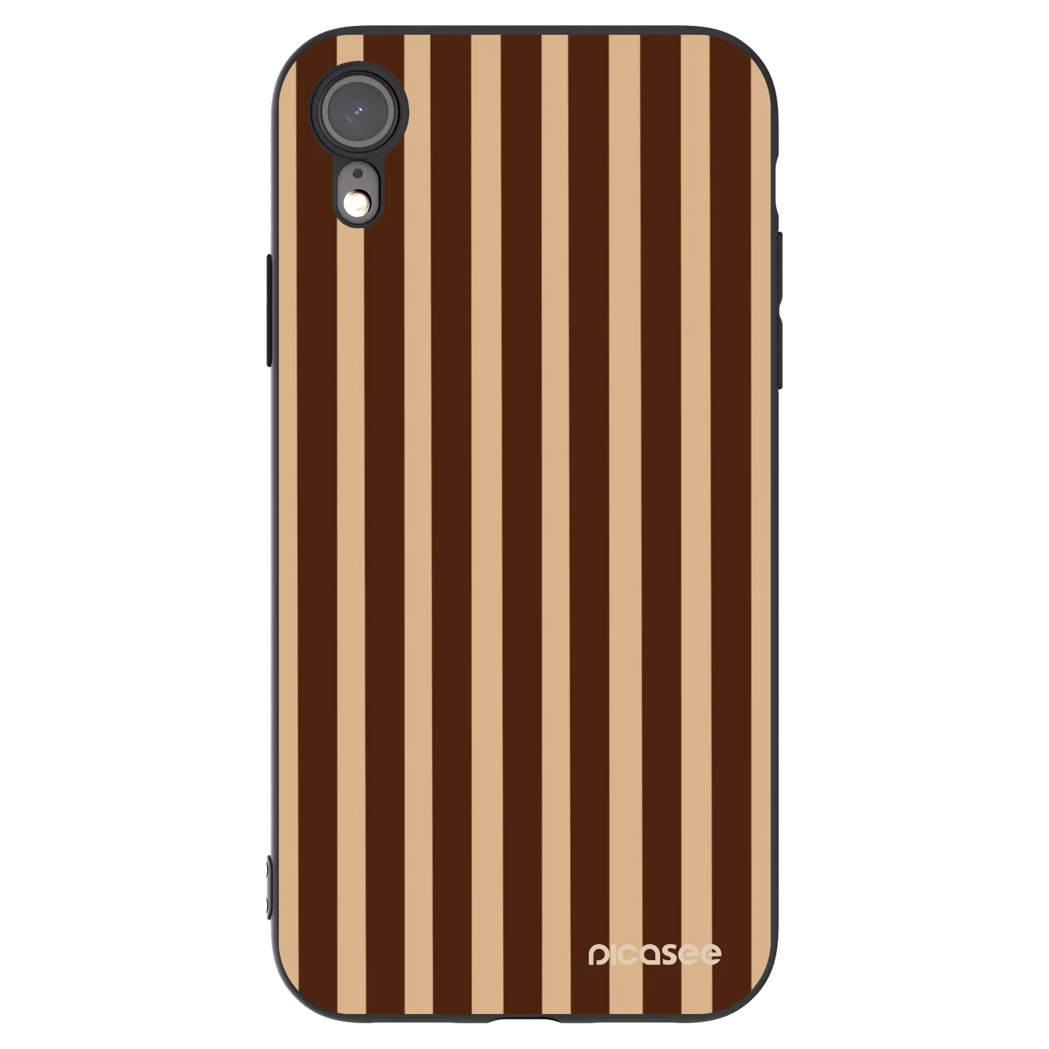 Picasee fekete szilikon tok az alábbi mobiltelefonokra Apple iPhone XR - Brown lines