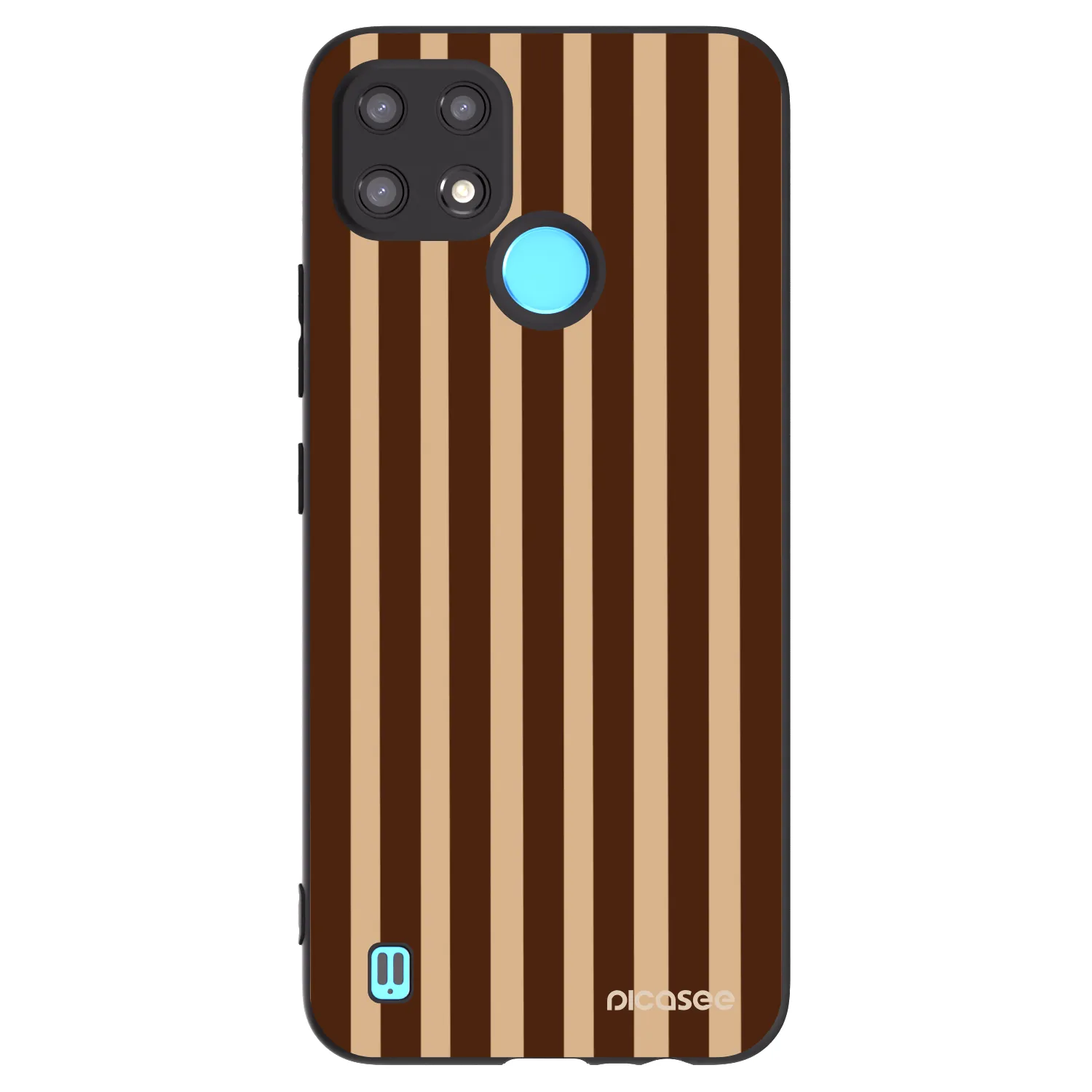Picasee fekete szilikon tok az alábbi mobiltelefonokra Realme C21 - Brown lines