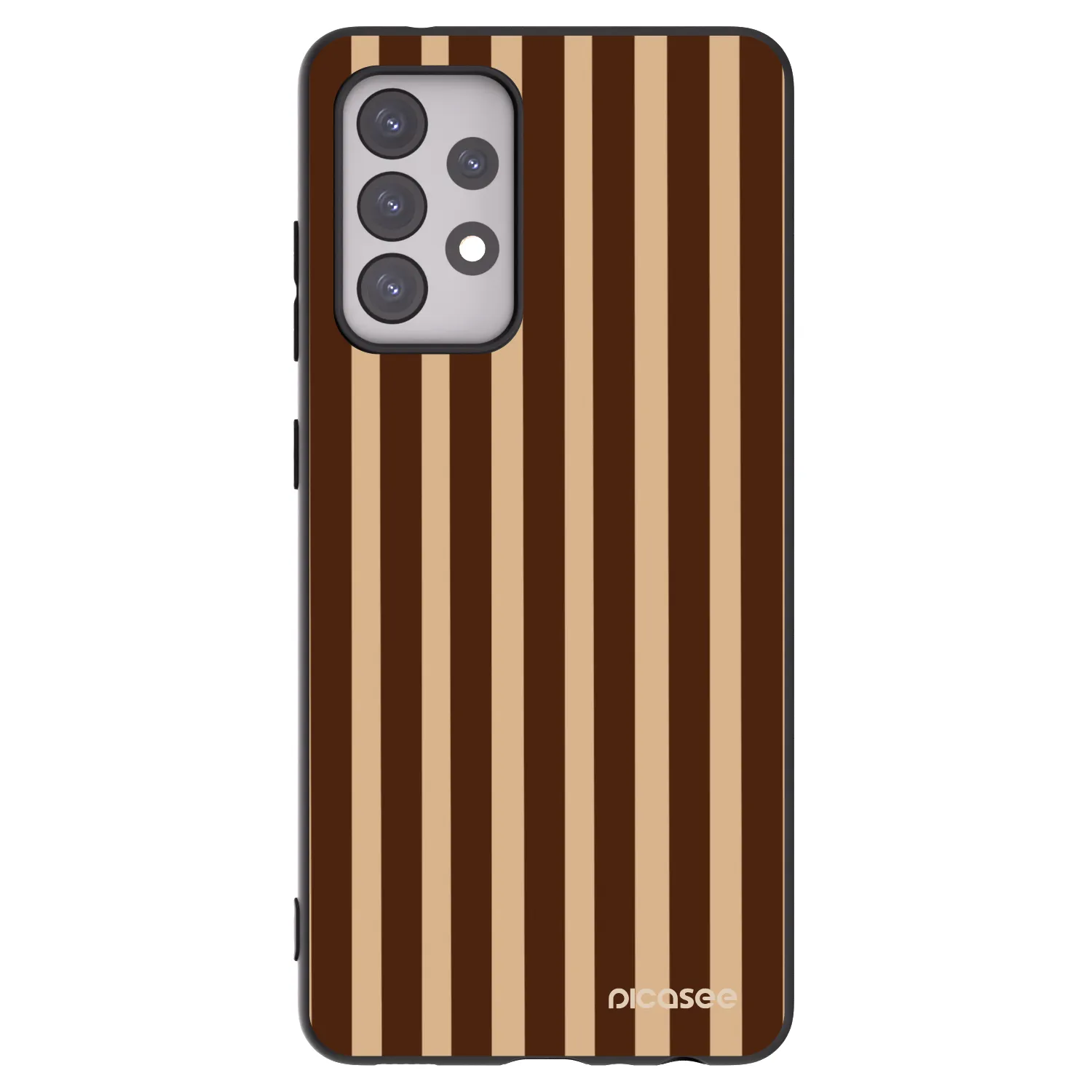 Picasee fekete szilikon tok az alábbi mobiltelefonokra Samsung Galaxy A52s 5G A528B - Brown lines