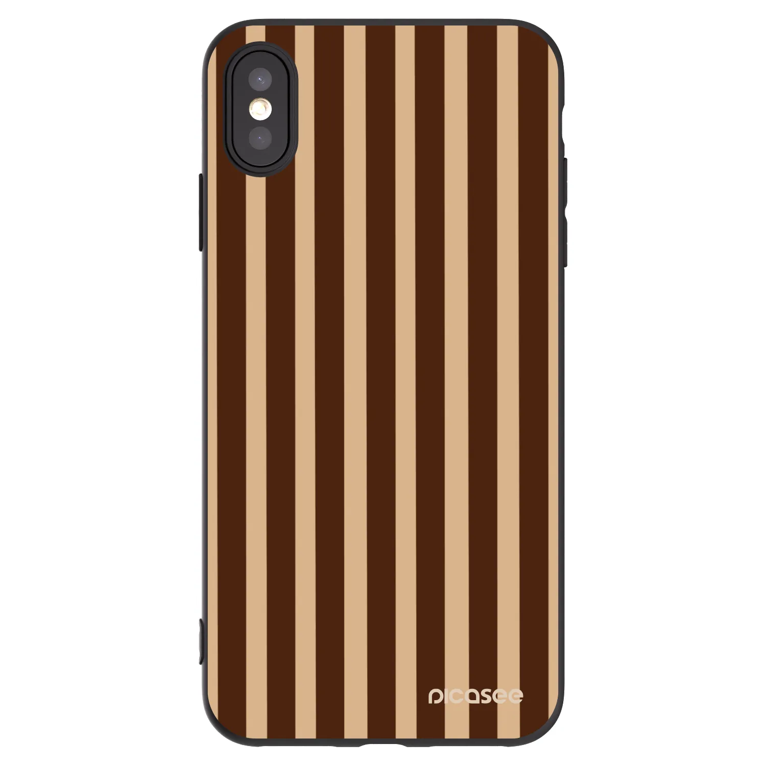 Picasee fekete szilikon tok az alábbi mobiltelefonokra Apple iPhone XS Max - Brown lines