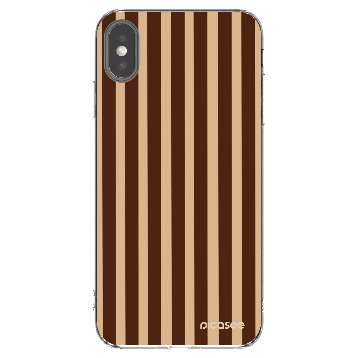 Picasee átlátszó szilikon tok az alábbi mobiltelefonokra Apple iPhone XS Max - Brown lines